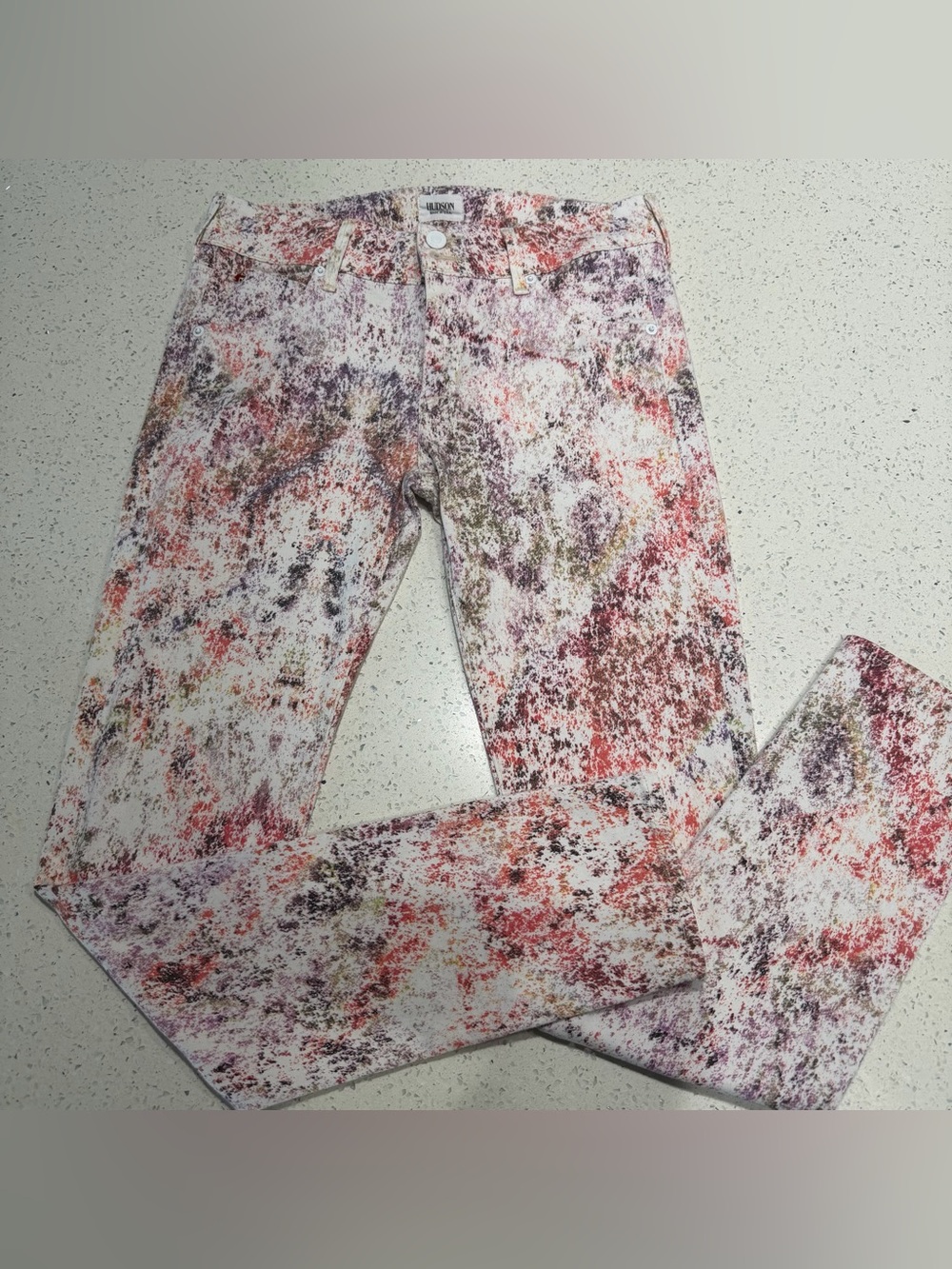 Hudson Jeans Multicolor Splatter Print Skinny Jeans